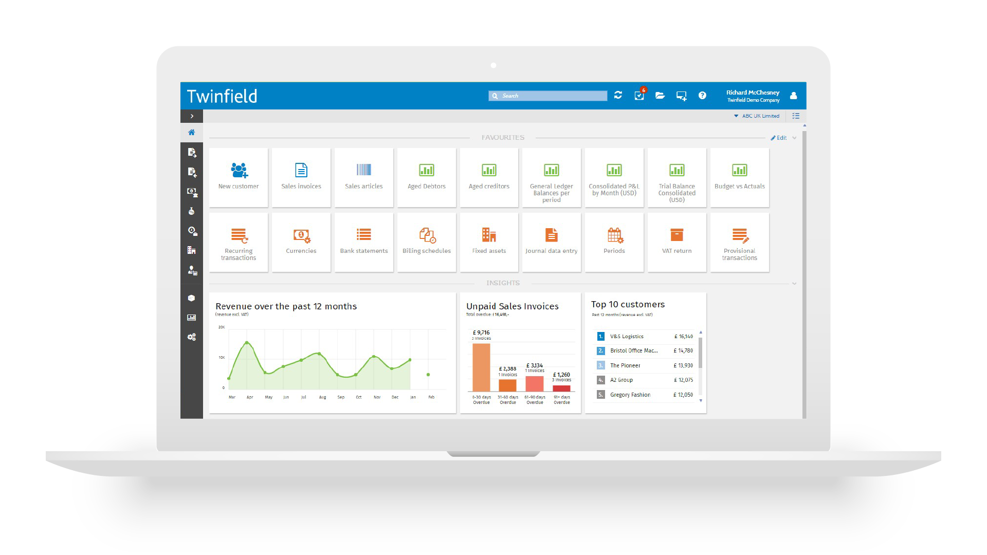 Twinfield online accounting software screenshot