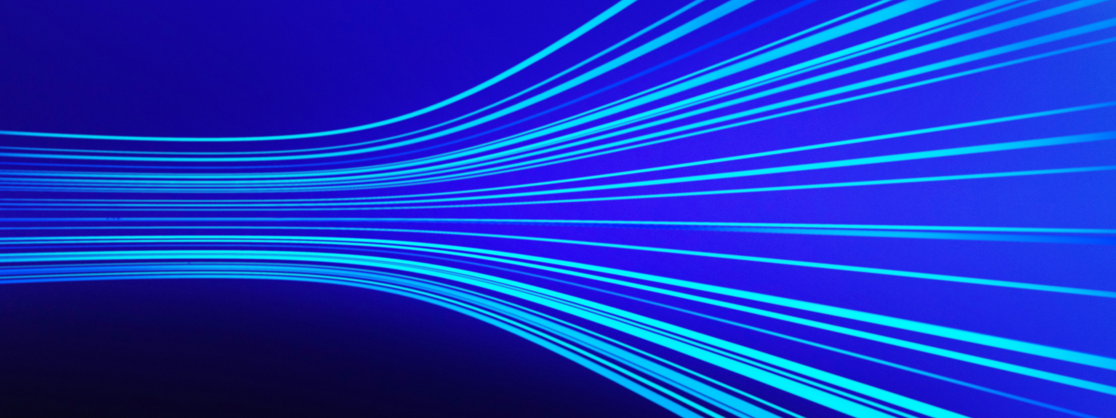 Curved blue lights for futuristic internet and business concept, technology background. 3d illustration