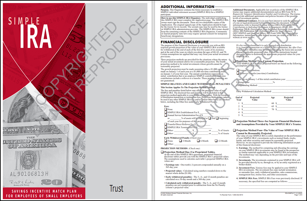 Simple IRA organizer trustee sample