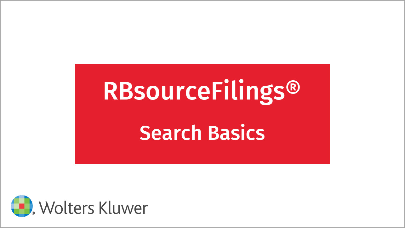 RBsourceFilings Search Basics
