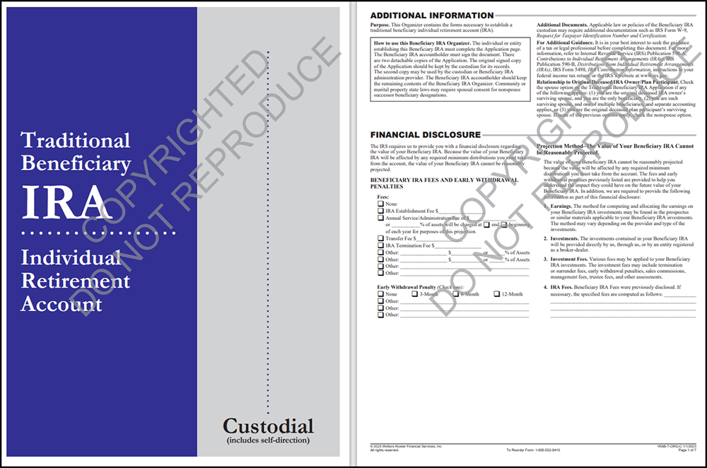 traditional beneficiary IRA organizer custodial