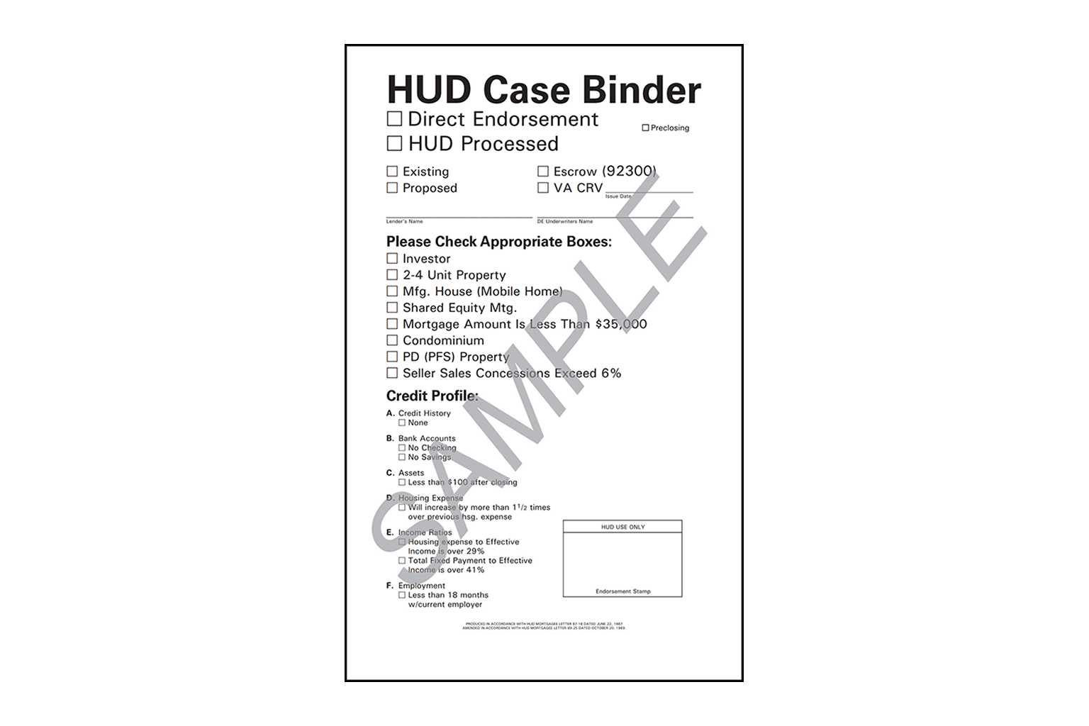 HUD Case Binder