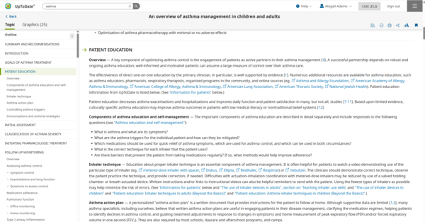 patient education in topic outline