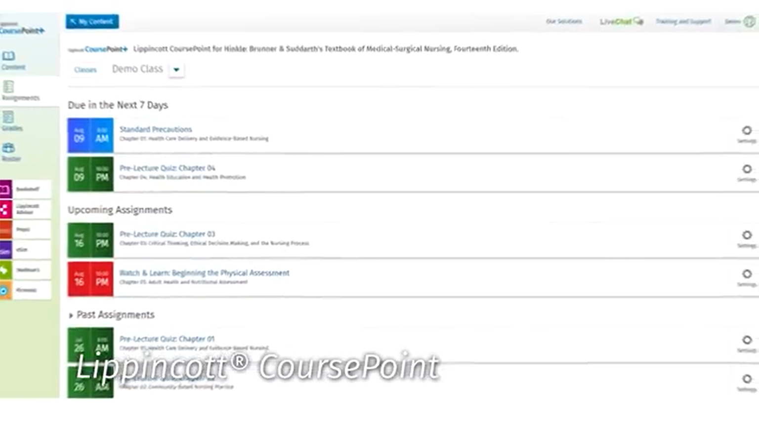 Screenshot from Lippincott CoursePoint sizzle video