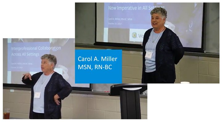 Screenshots of Carol Miller: Transitional Care videos