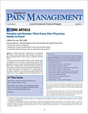 Topics in Pain Management cover