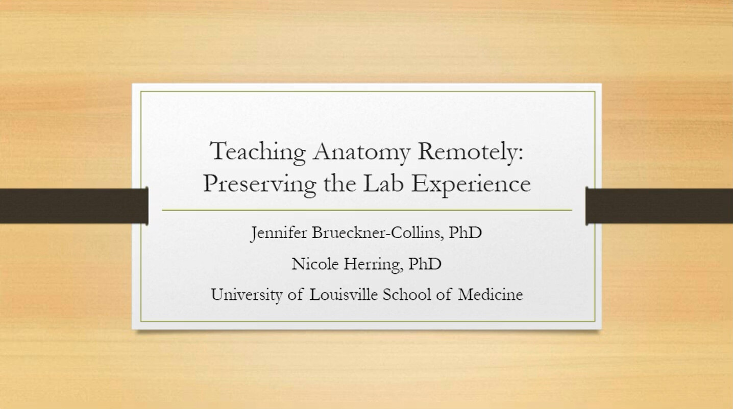 Screenshot of Teaching Anatomy Remotely: Preserving the Lab Experience video