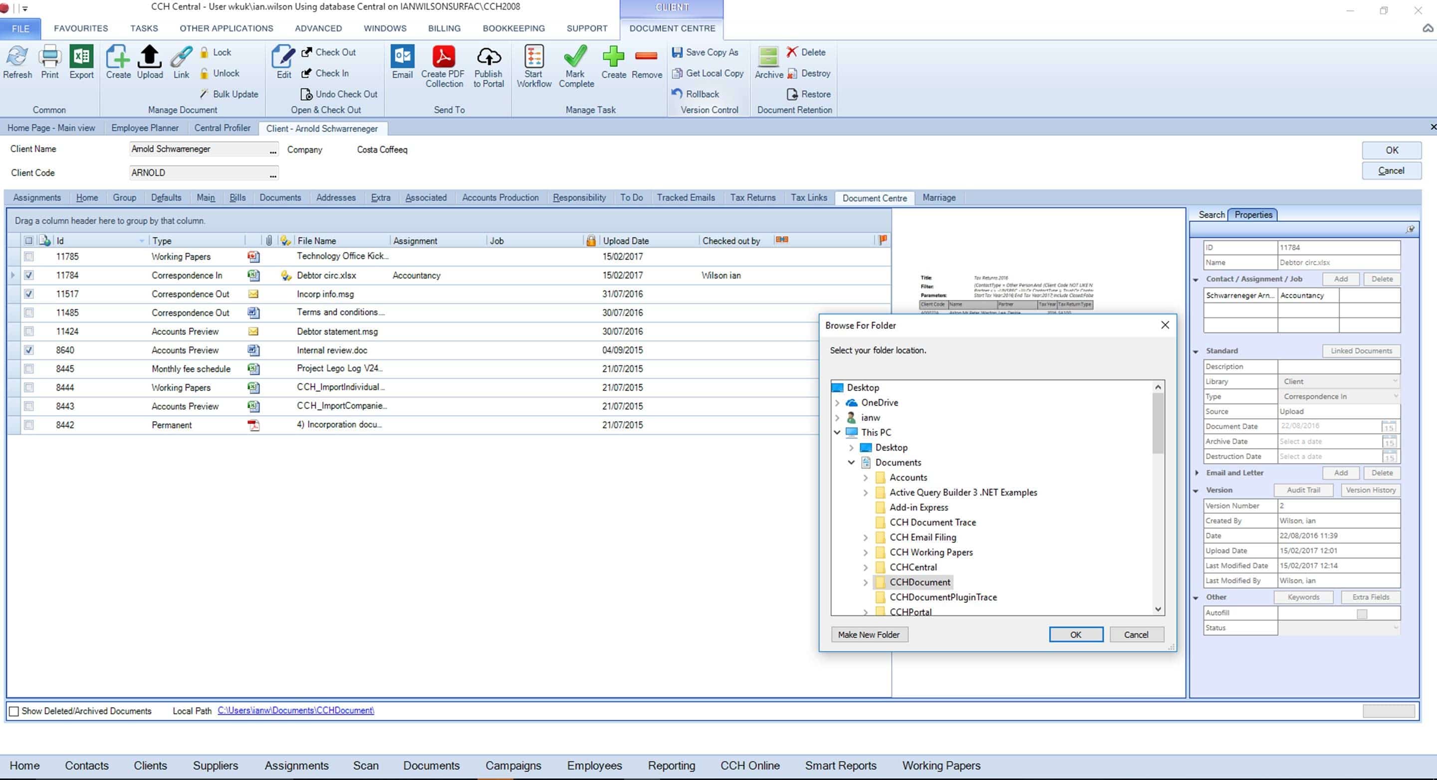 CCH Document Management screenshot