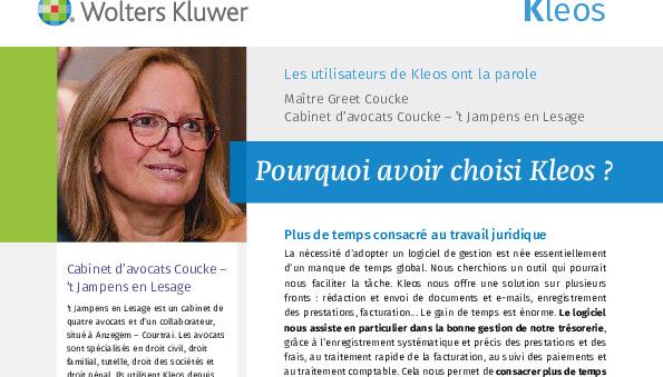 Kleos Testimonial Meester Coucke French