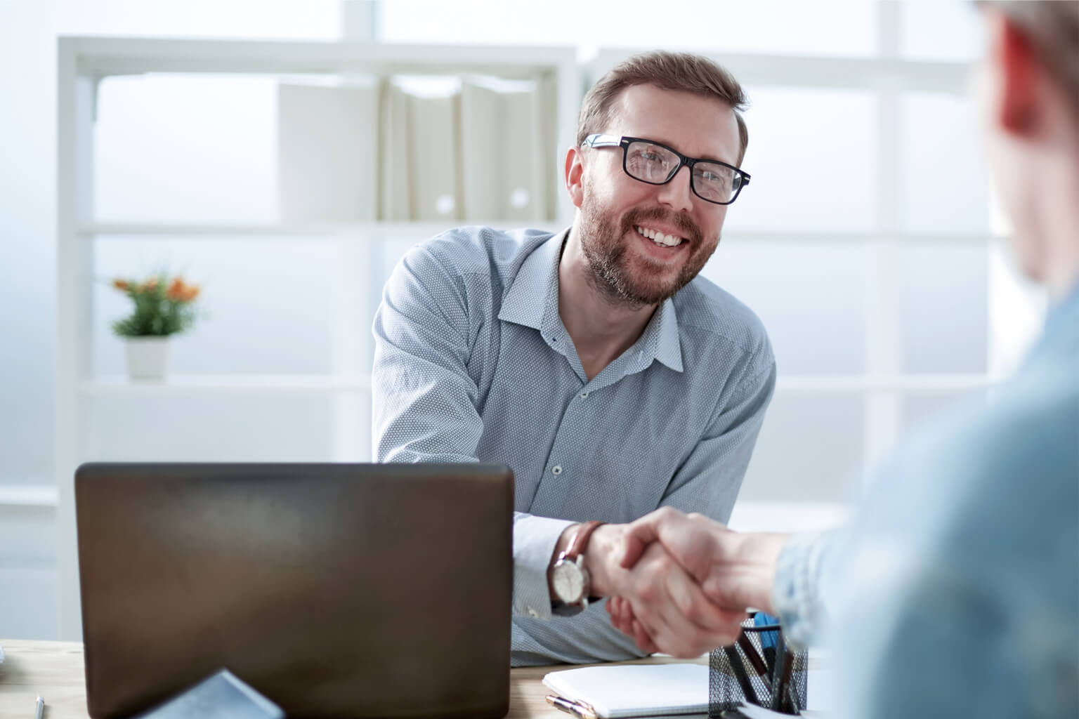 happy accountant at work