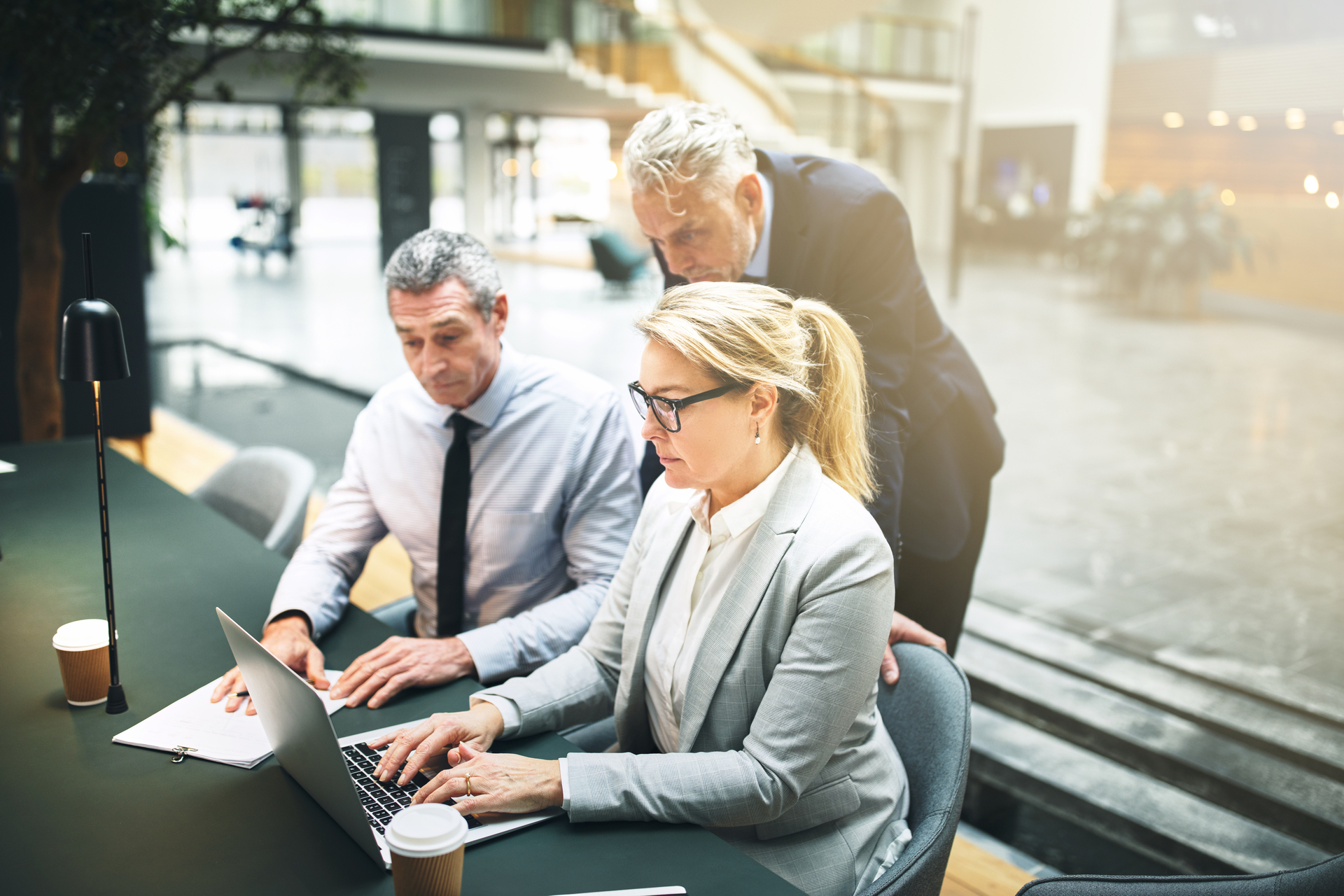 Business people discussing at workplace.