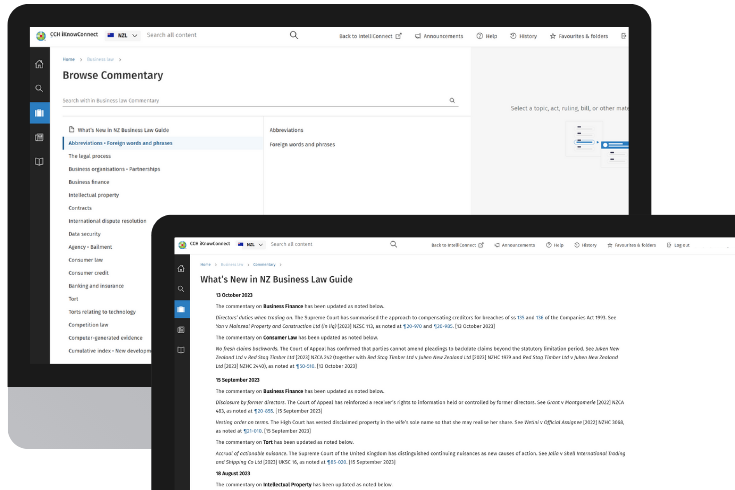 CCH iKnowConnect - Business Law Commentary - NZ - 1