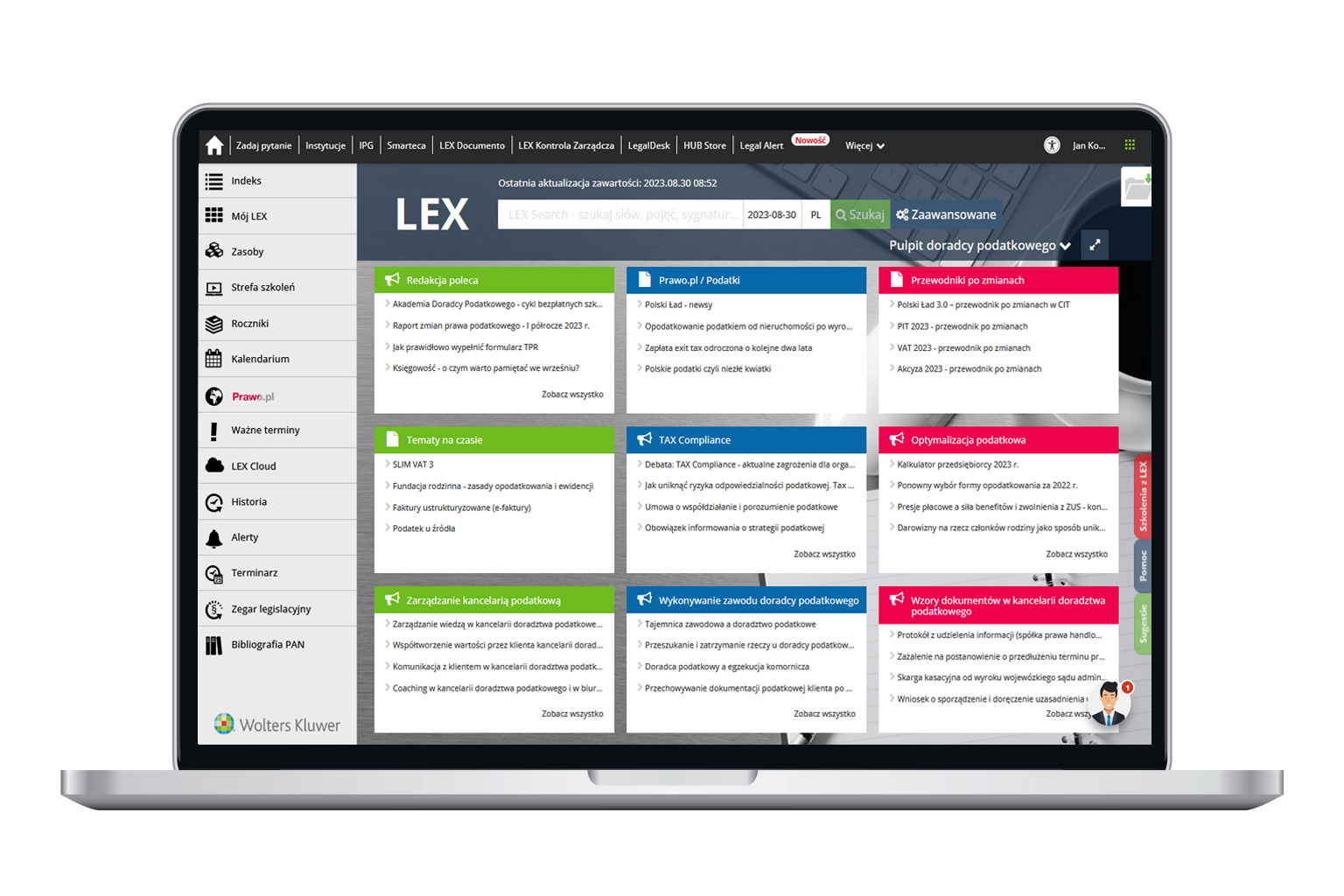 LEX Kancelaria podatkowa– Narzędzia – Pulpit doradcy podatkowego 