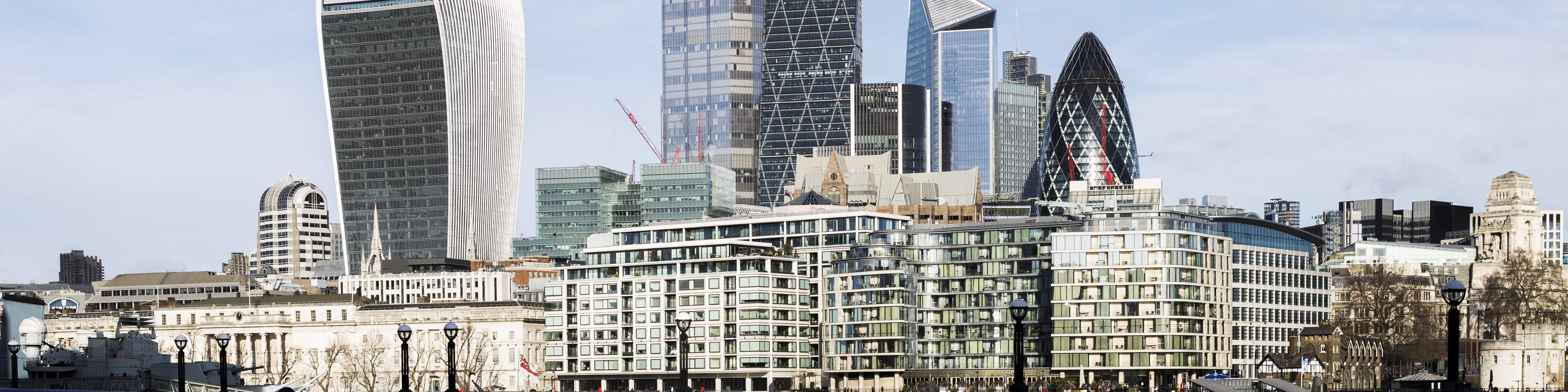 Modern London architecture and the city skyline,