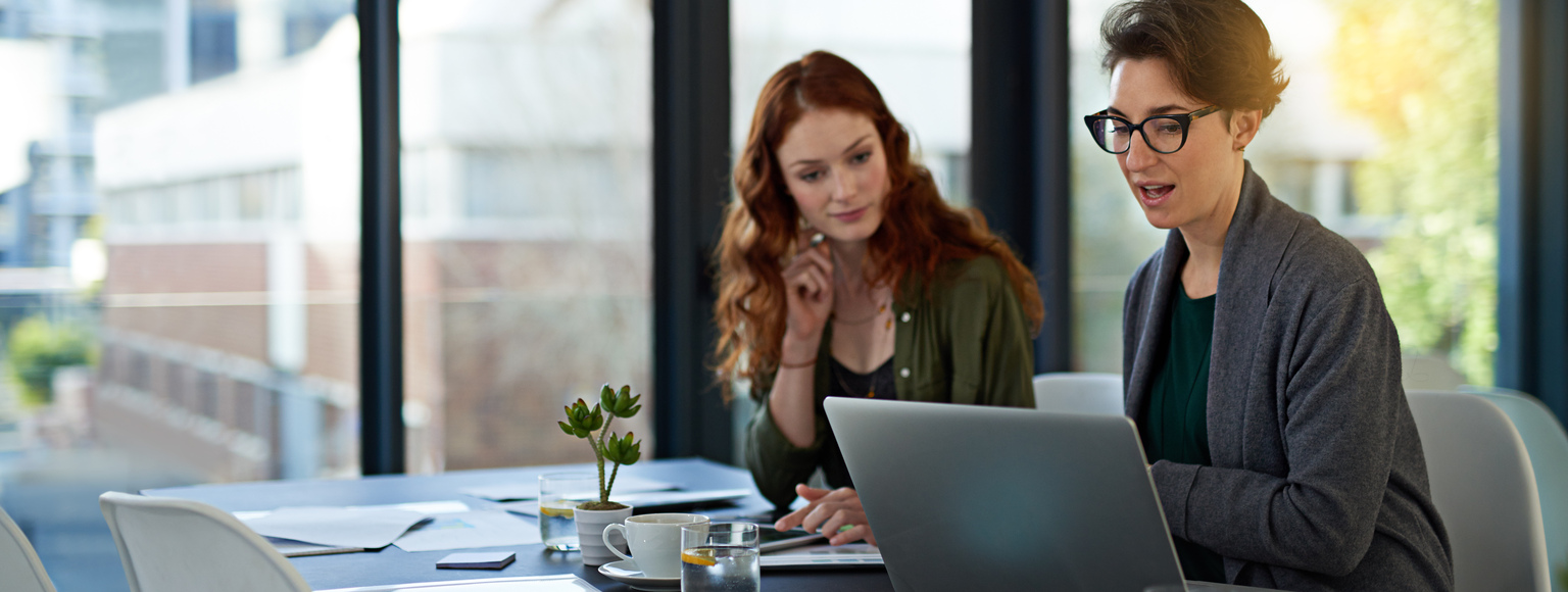 People using computer surfing the net, brainstorming, explaining and talking