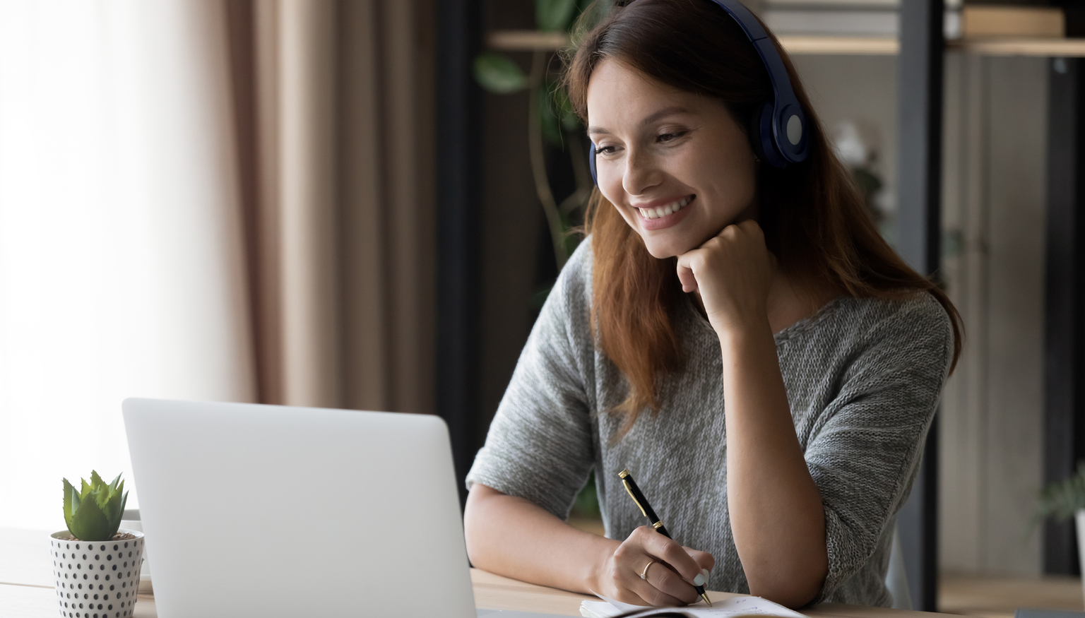 Woman attending Webinar