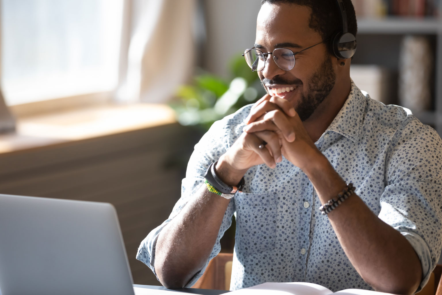 Man working remotely