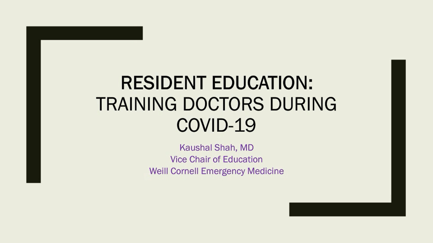 Screenshot of Resident Education: Training Doctors During COVID-19 video