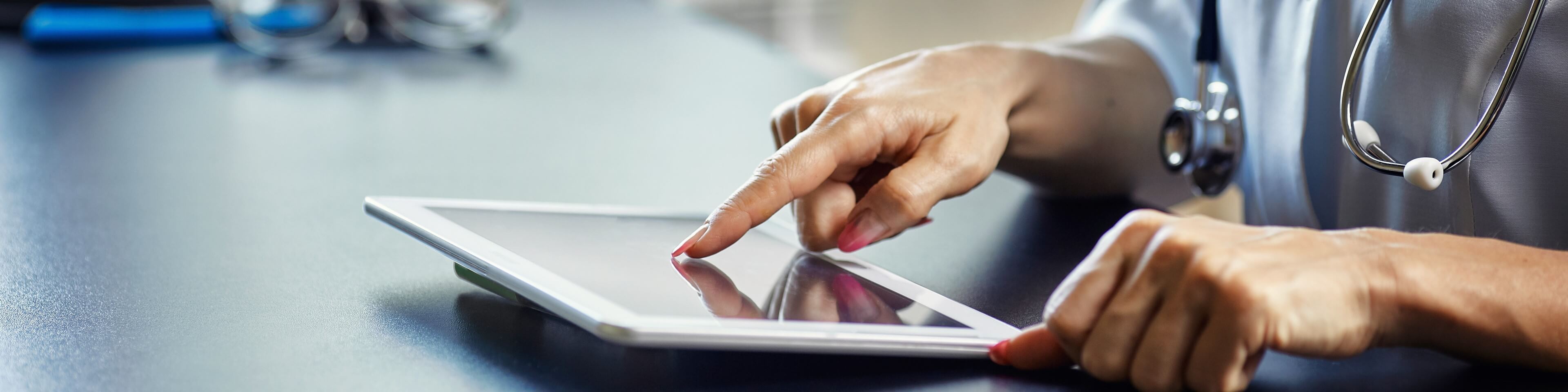 Nurse on tablet