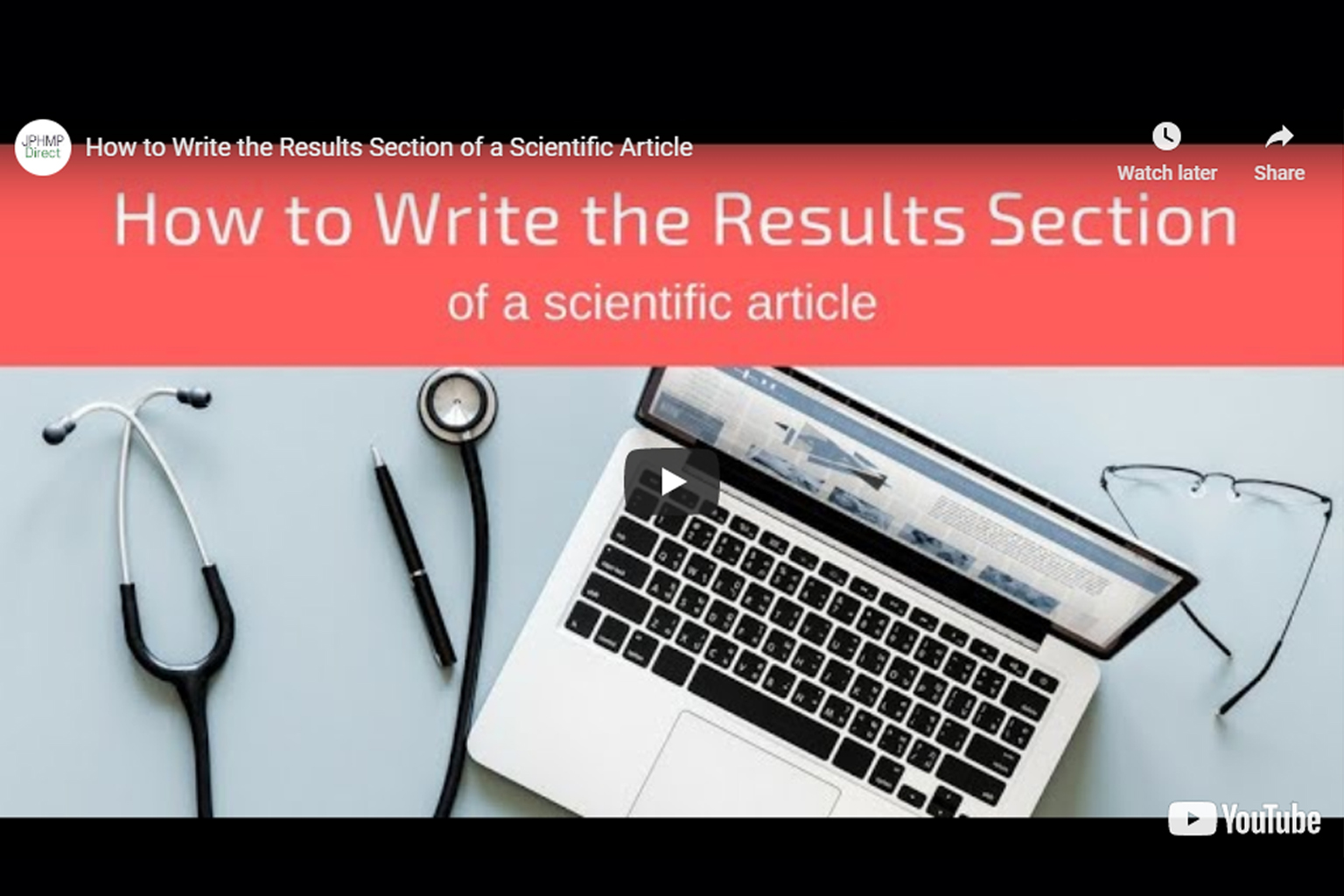 Screenshot of How to write the results section video