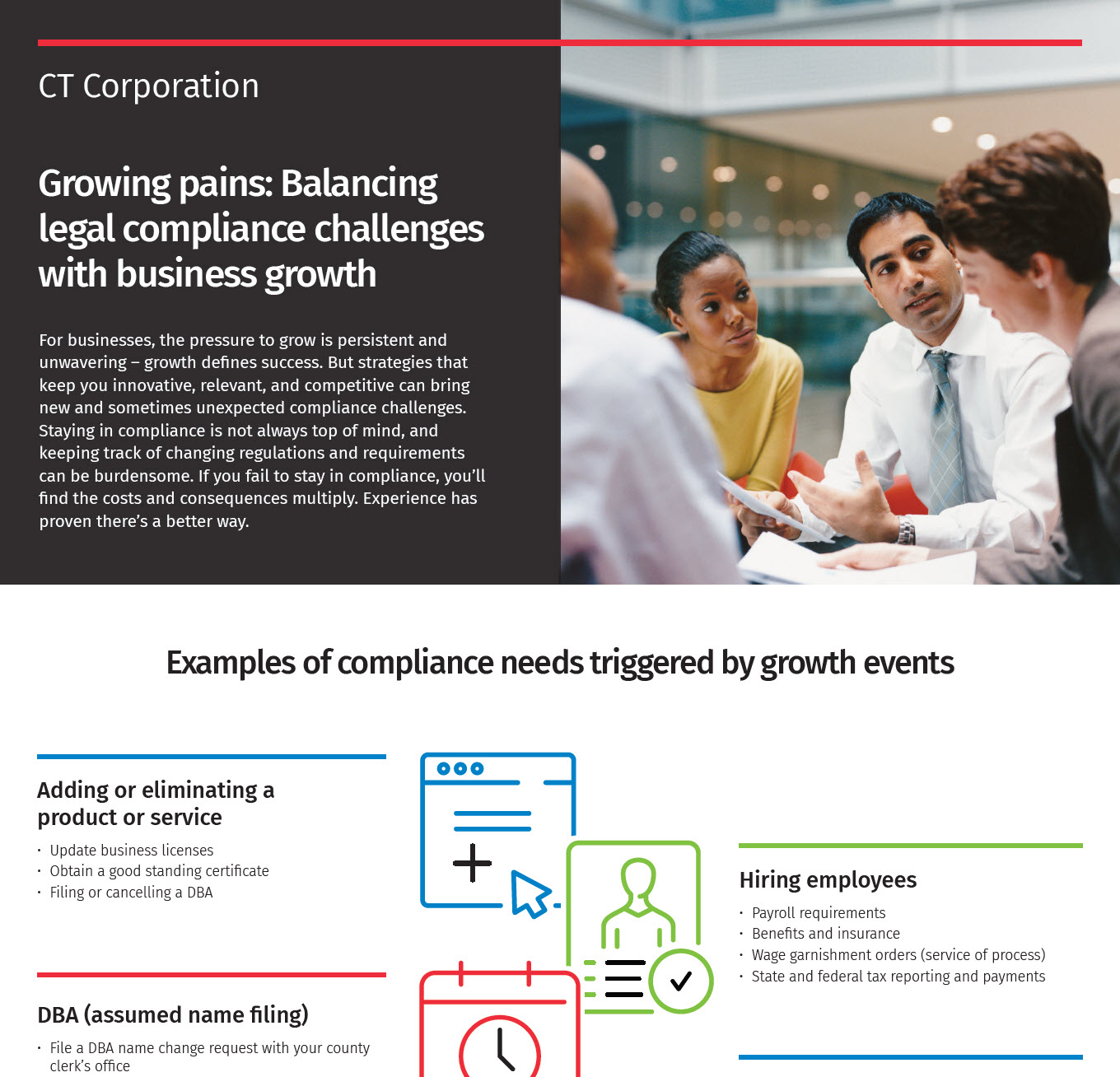 Image of the Growing your business can trigger compliance risks infographic